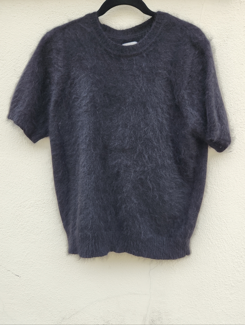 ANINE BING Black Angora Short Sleeve Sweater Medium - Picture 2 of 6